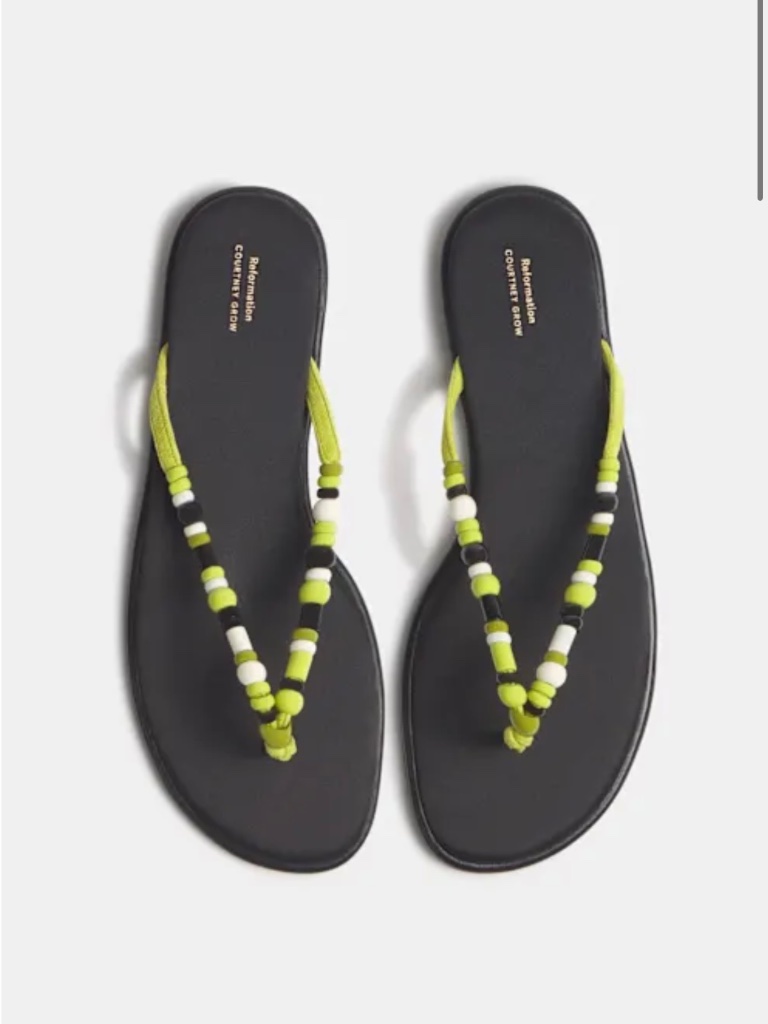 Reformation Geffen Sandal Green - Size 8.5